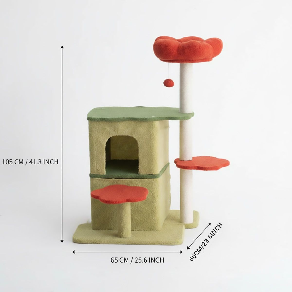 Plush Flower Cat House - Large Cat Tree with Scratching Posts