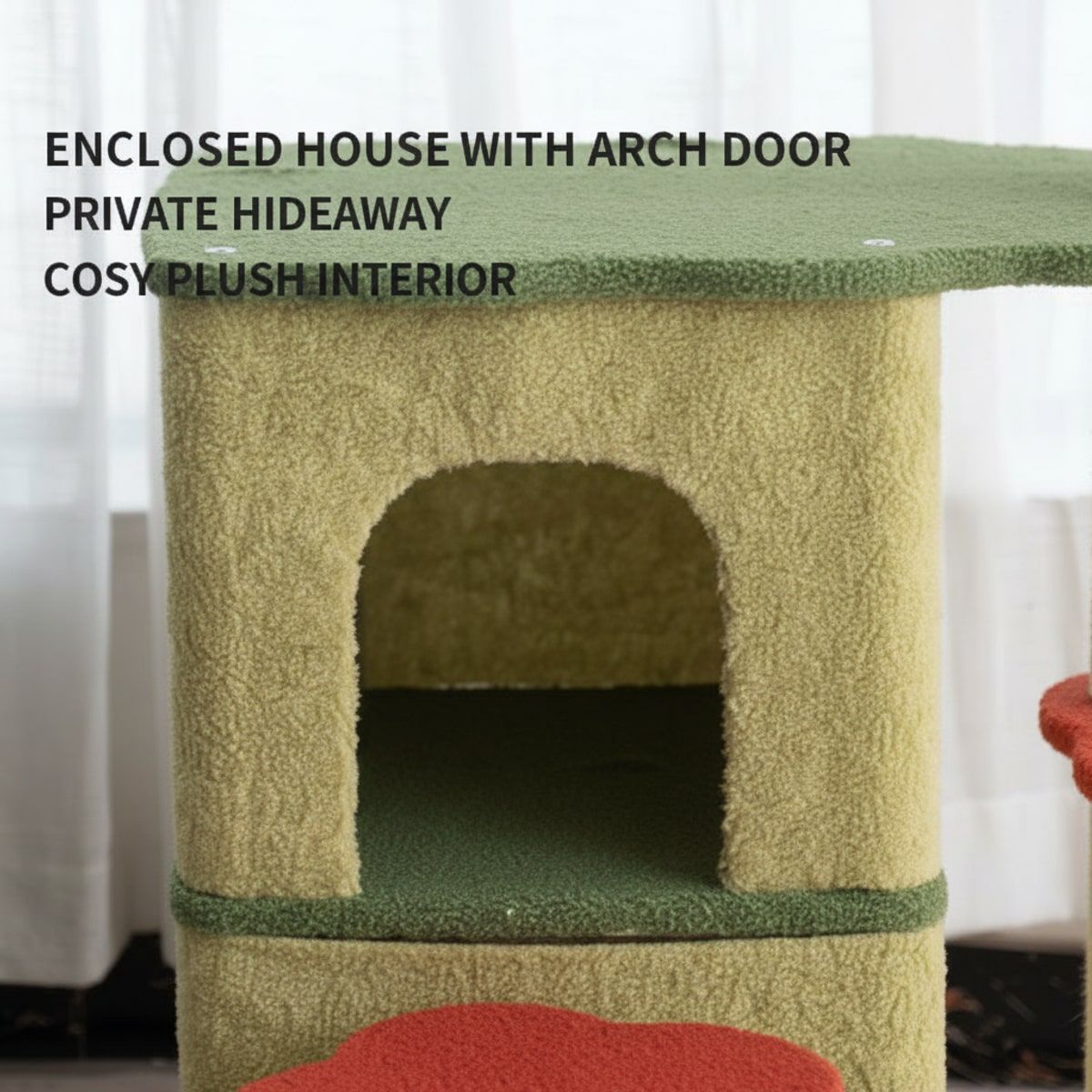 Plush Flower Cat House - Large Cat Tree with Scratching Posts
