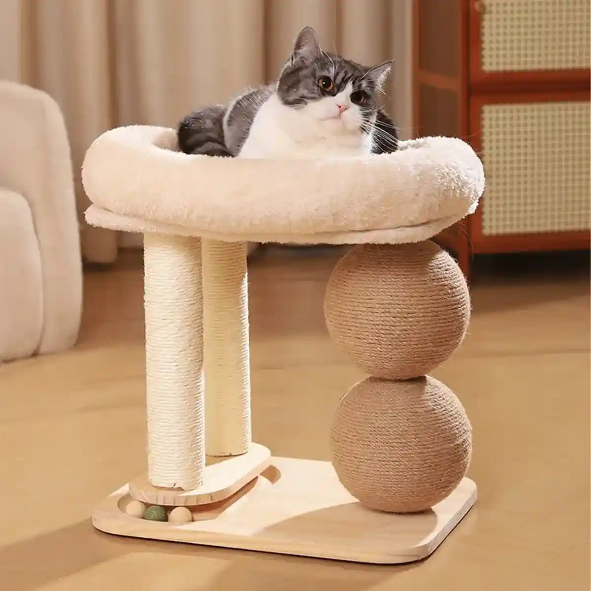 Multifunctional Pet Tower with Cat Climbing Frame and Scratching Posts
