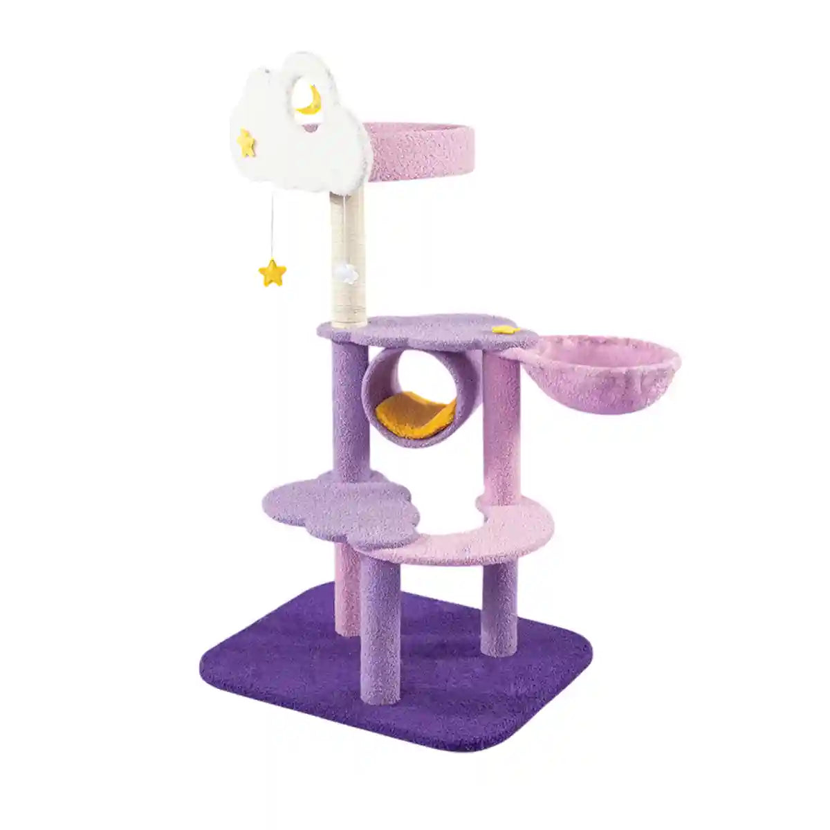 Multilevel Cat Tree Scratching Post with Playhouse and Interactive Toys