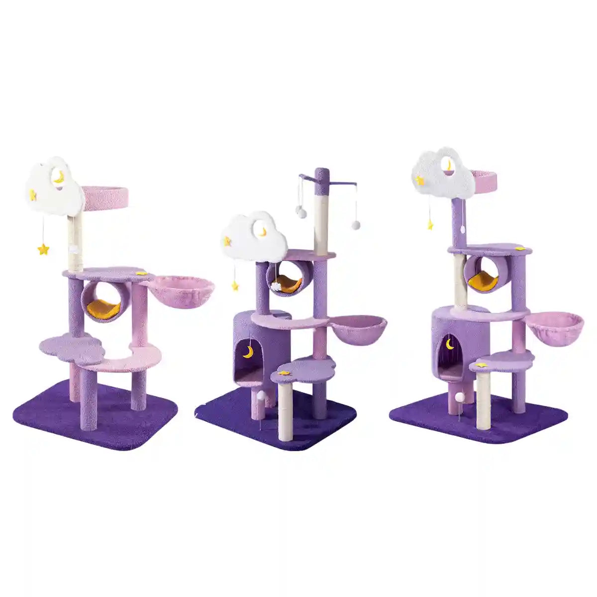 Multilevel Cat Tree Scratching Post with Playhouse and Interactive Toys