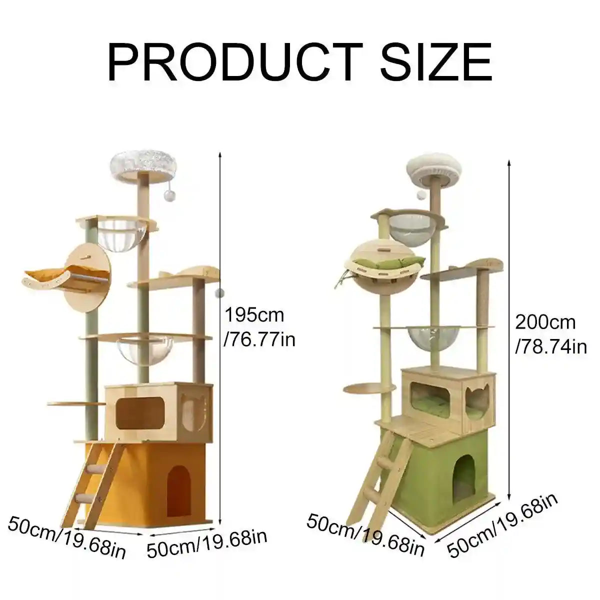 Spacious Wooden Cat Tower for Large Cats with Capsule Beds & Scratching Posts