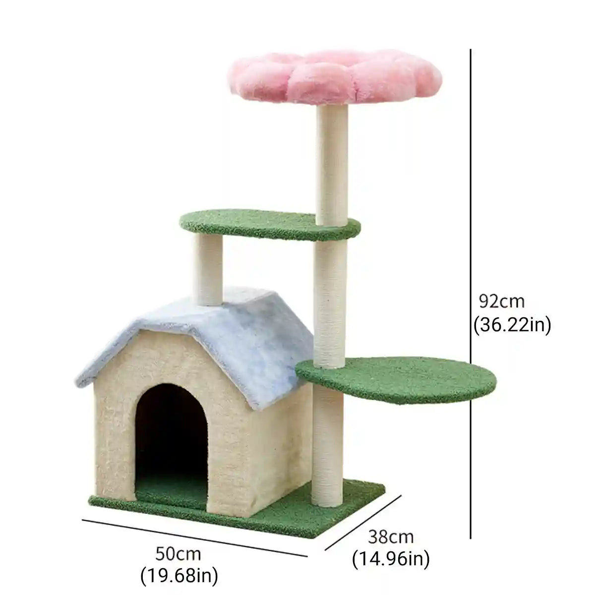 Plush Flower Cat Climbing Tree With Condo Multi-Level Cat Tower