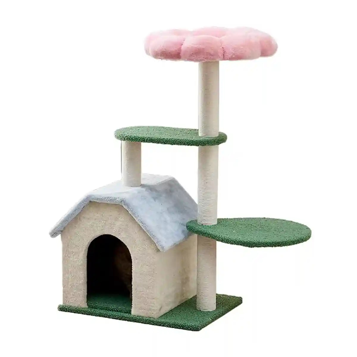 Plush Flower Cat Climbing Tree With Condo Multi-Level Cat Tower