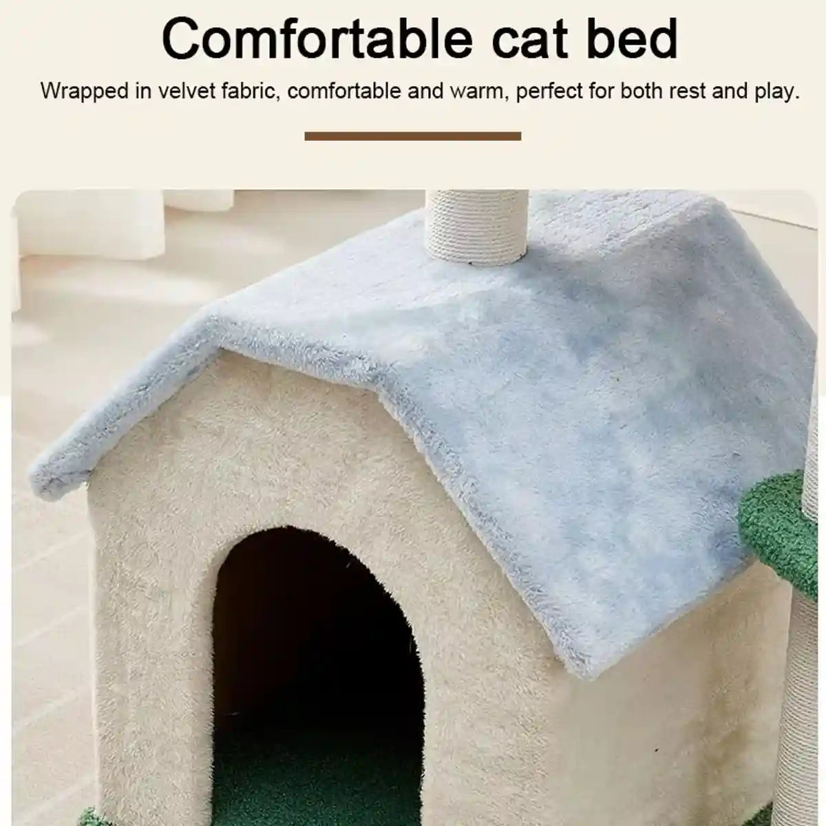 Plush Flower Cat Climbing Tree With Condo Multi-Level Cat Tower