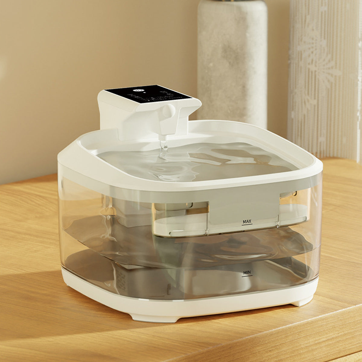 Smart Pet Water Fountain with Stainless Steel Tray