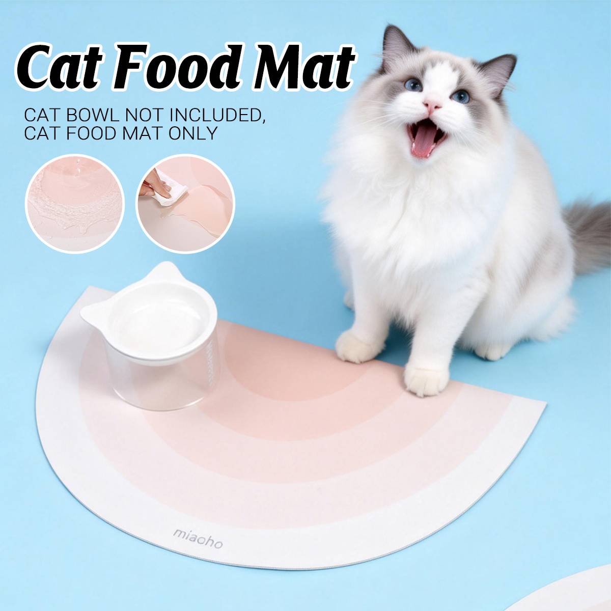 Cat Food Mat Waterproof Anti-Slip Feeding Mat