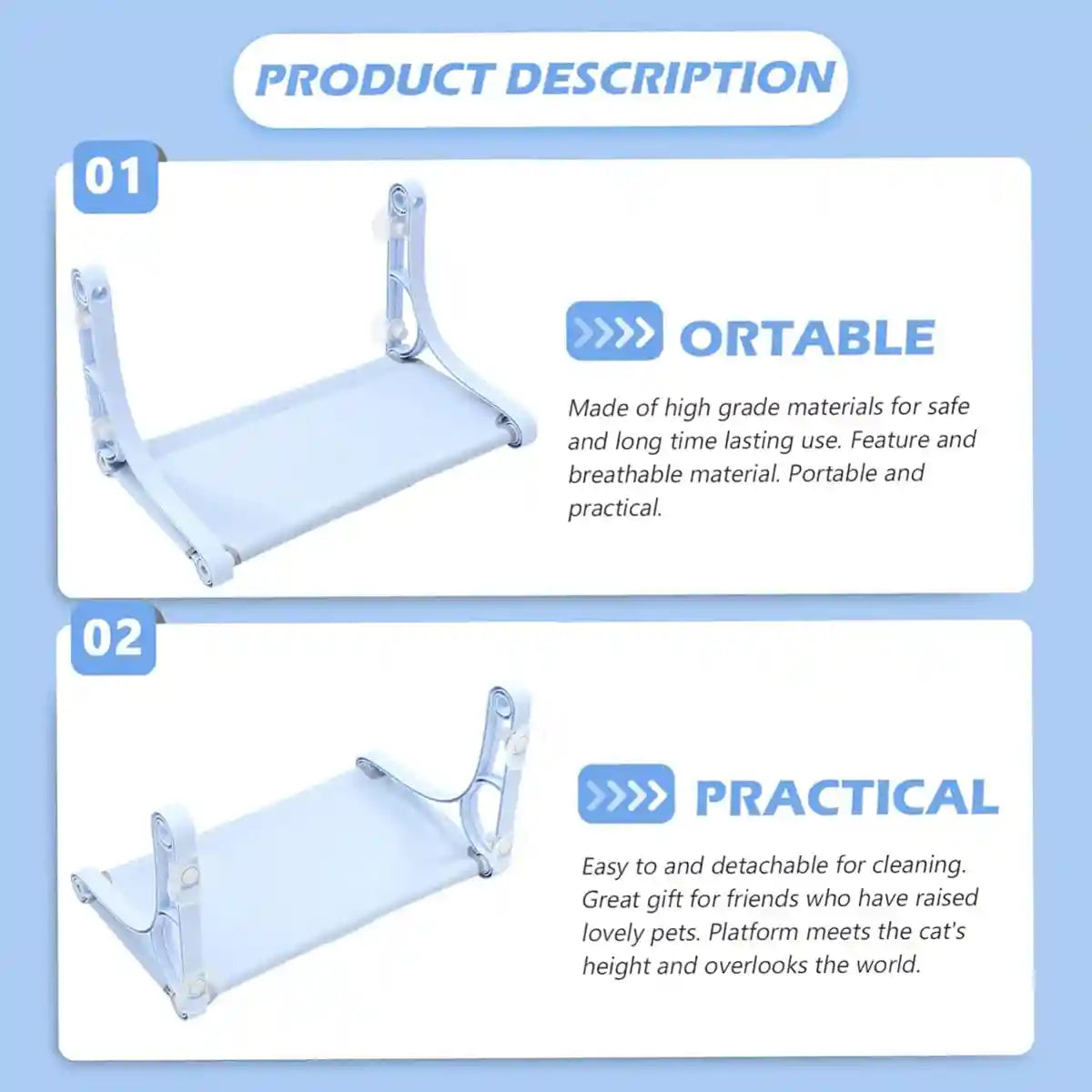 Cat Hammock Window Perch Hanging Cat Bed With Strong Suction Cups