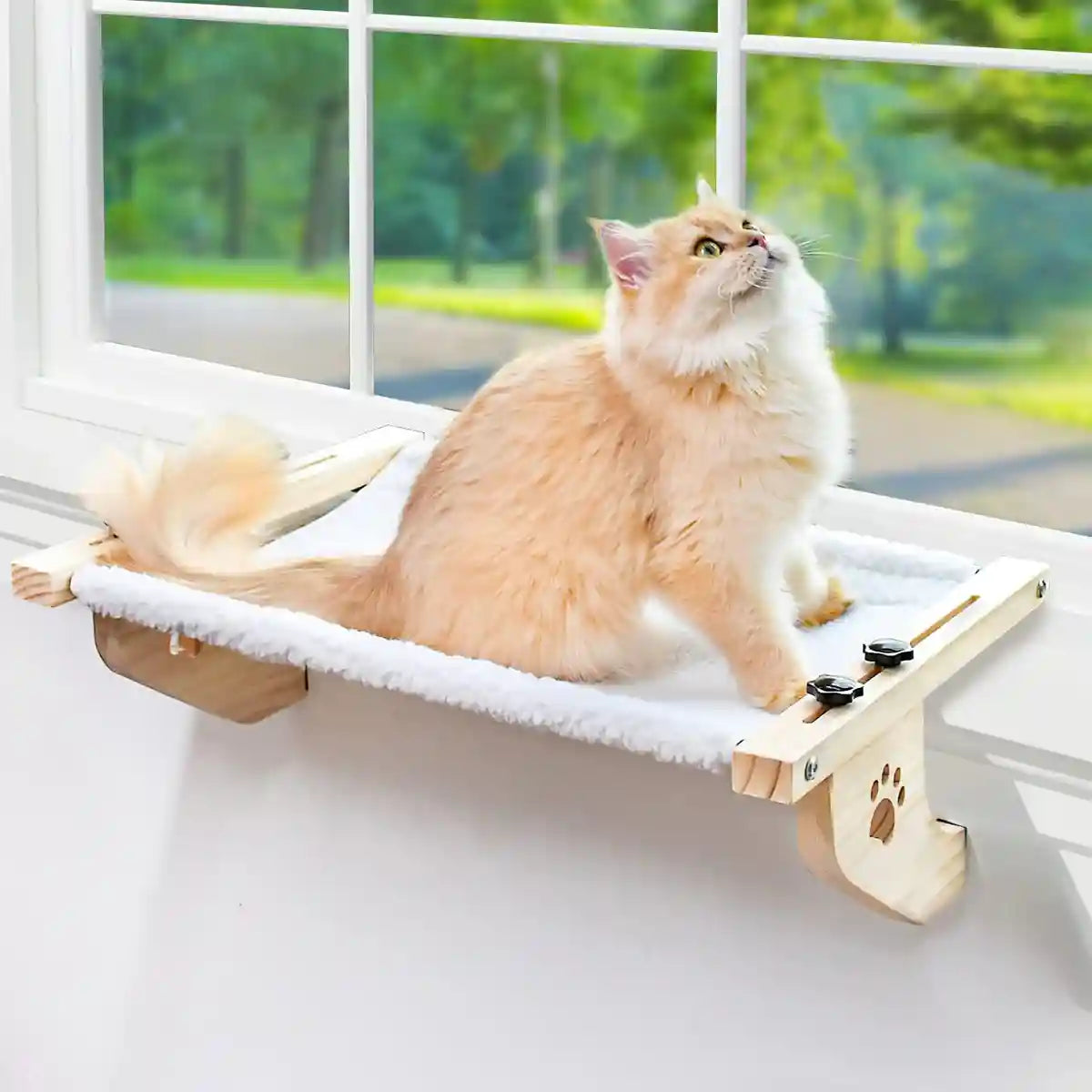 Wooden Cat Hammock Window Perch Comfortable Indoor Bed For Cats