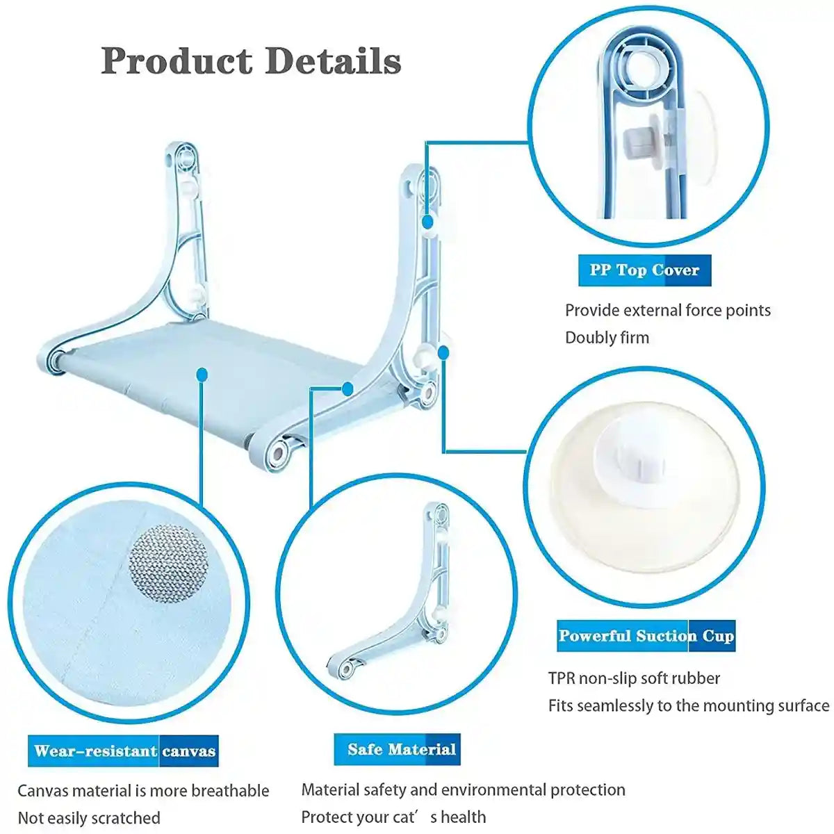 Cat Hammock Window Perch Hanging Cat Bed With Strong Suction Cups