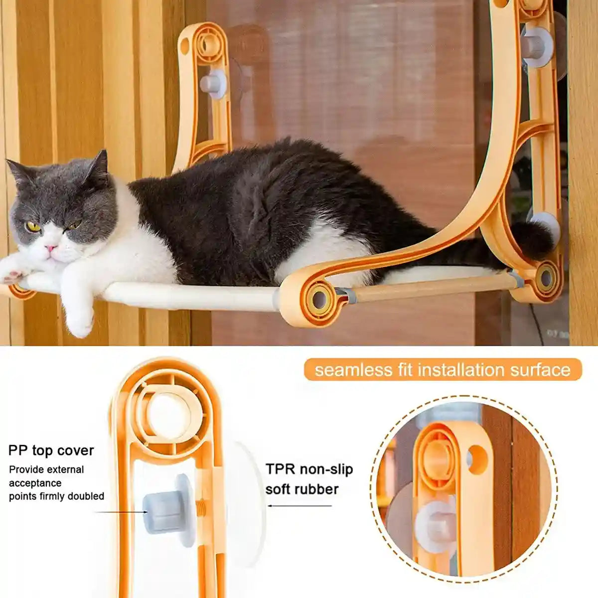 Cat Hammock Window Perch Hanging Cat Bed With Strong Suction Cups