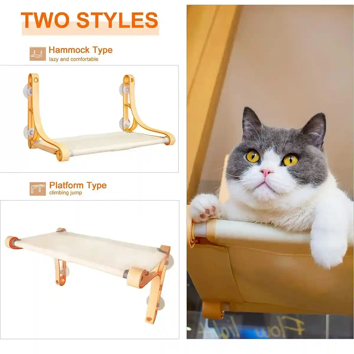 Cat Hammock Window Perch Hanging Cat Bed With Strong Suction Cups