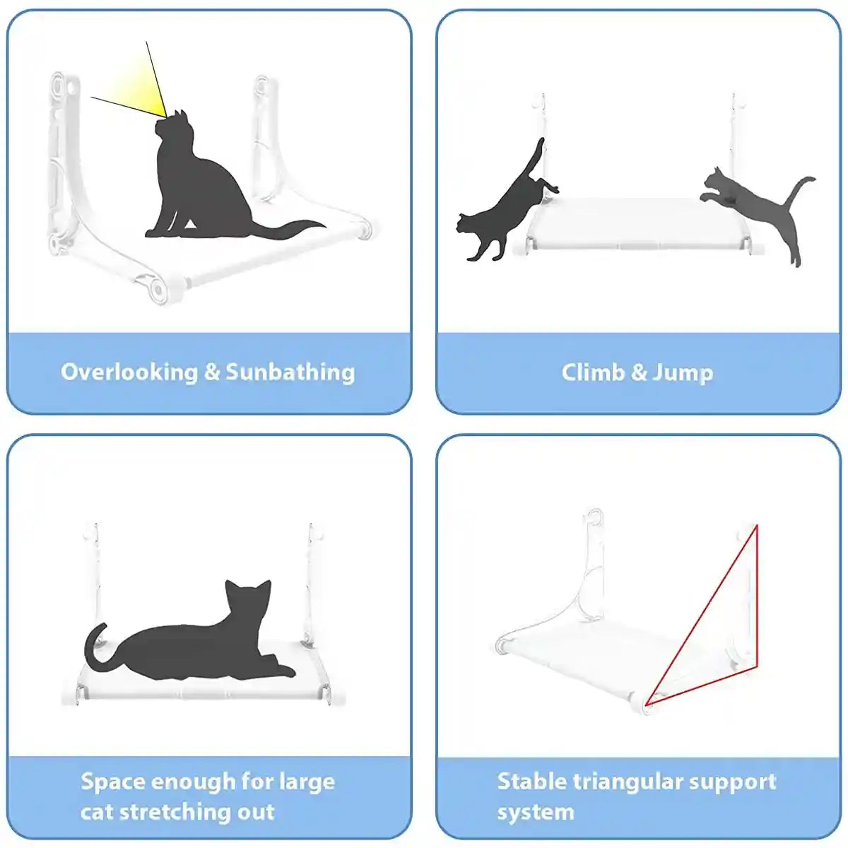 Cat Hammock Window Perch Hanging Cat Bed With Strong Suction Cups