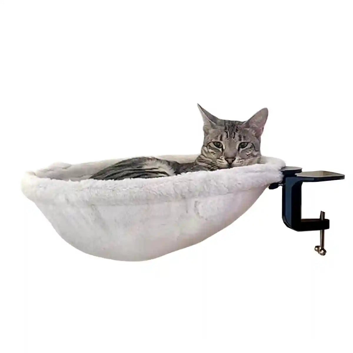 Adjustable Cat Hammock for Desk with Soft Faux Rabbit Fur