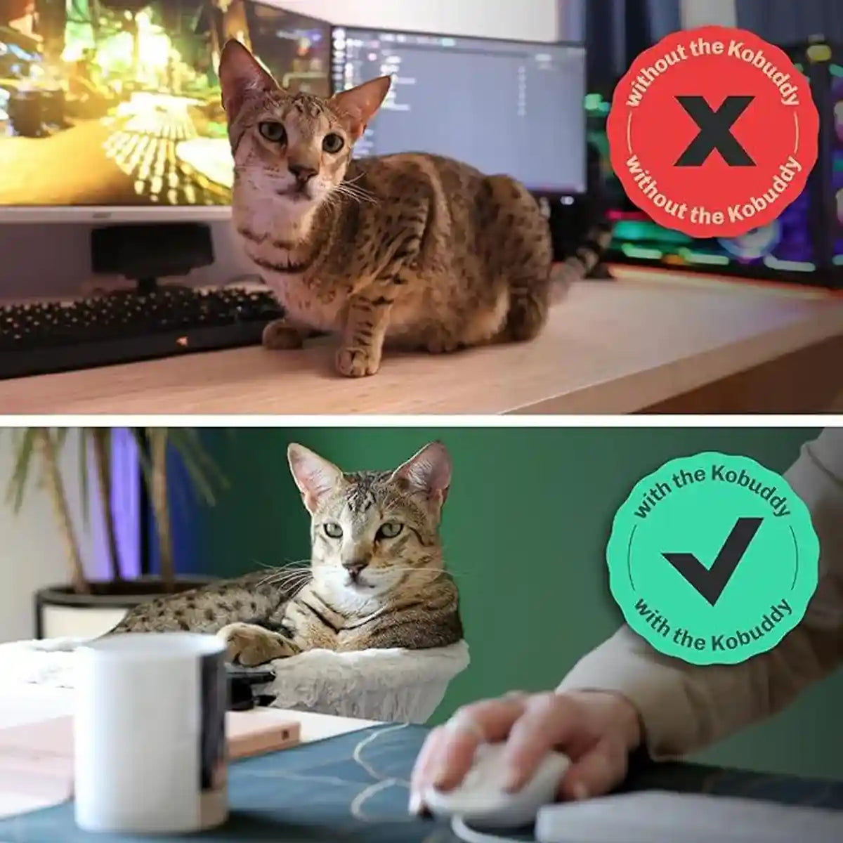 Adjustable Cat Hammock for Desk with Soft Faux Rabbit Fur