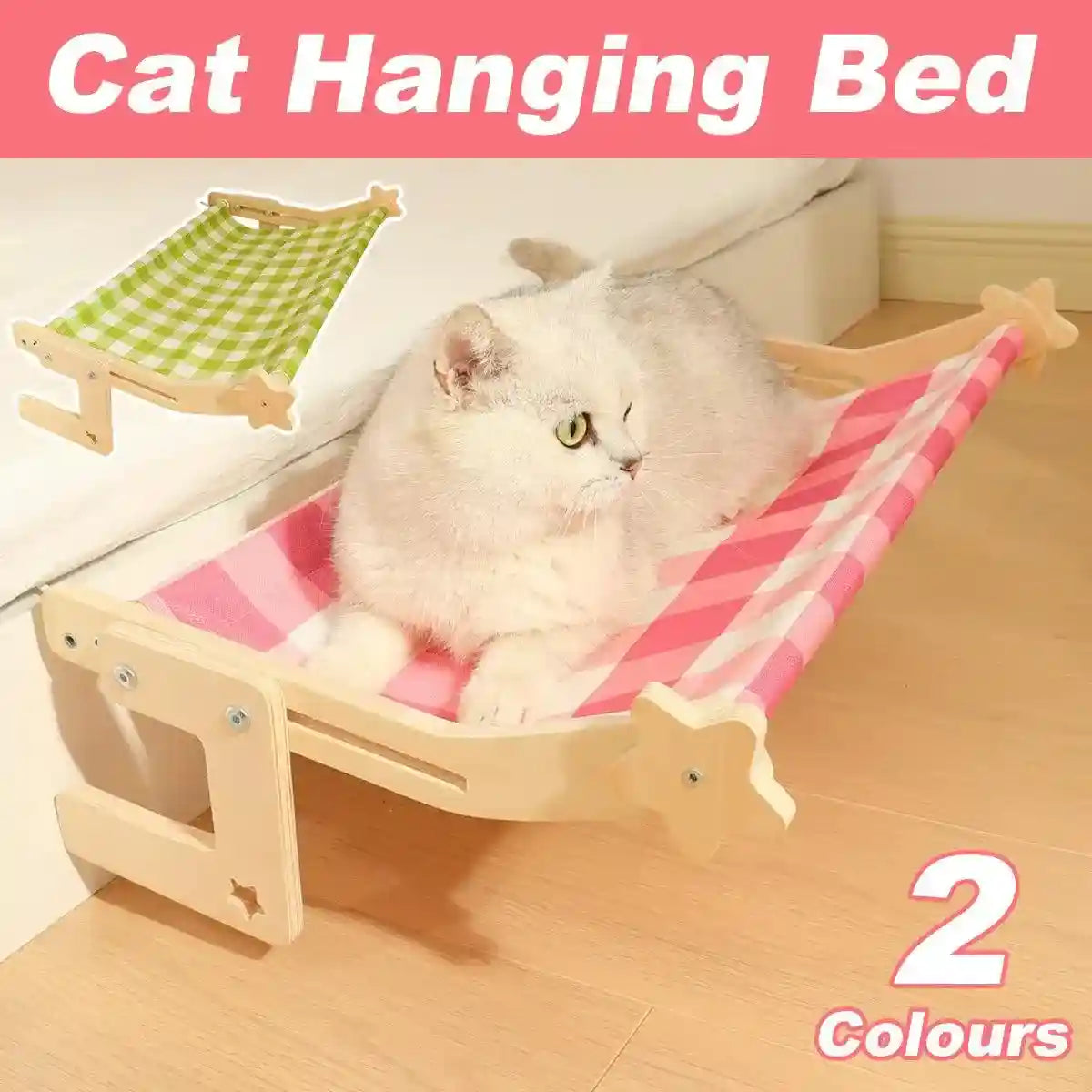 Space-Saving Cat Hanging Bed Adjustable Hammock for Windows & Beds