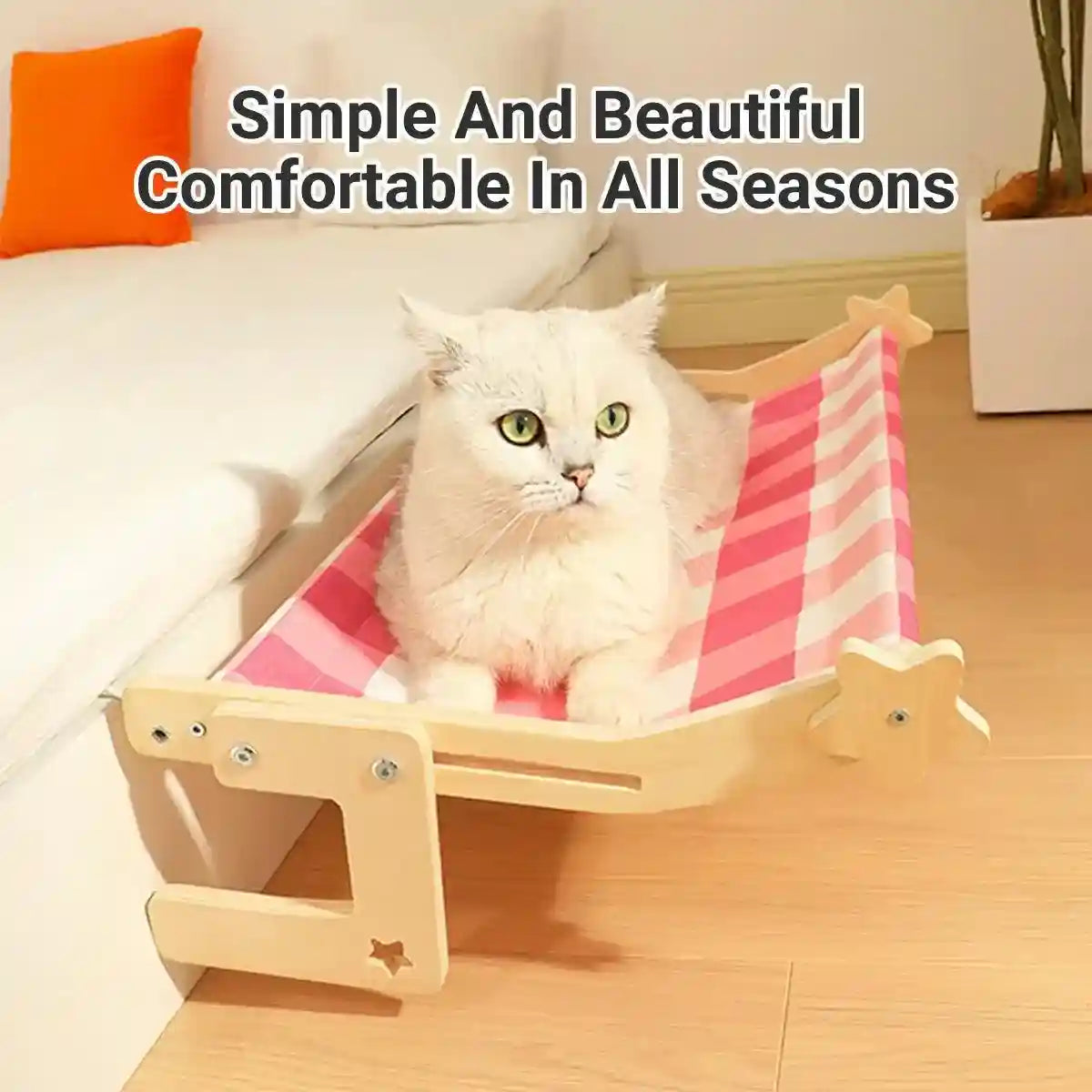 Space-Saving Cat Hanging Bed Adjustable Hammock for Windows & Beds