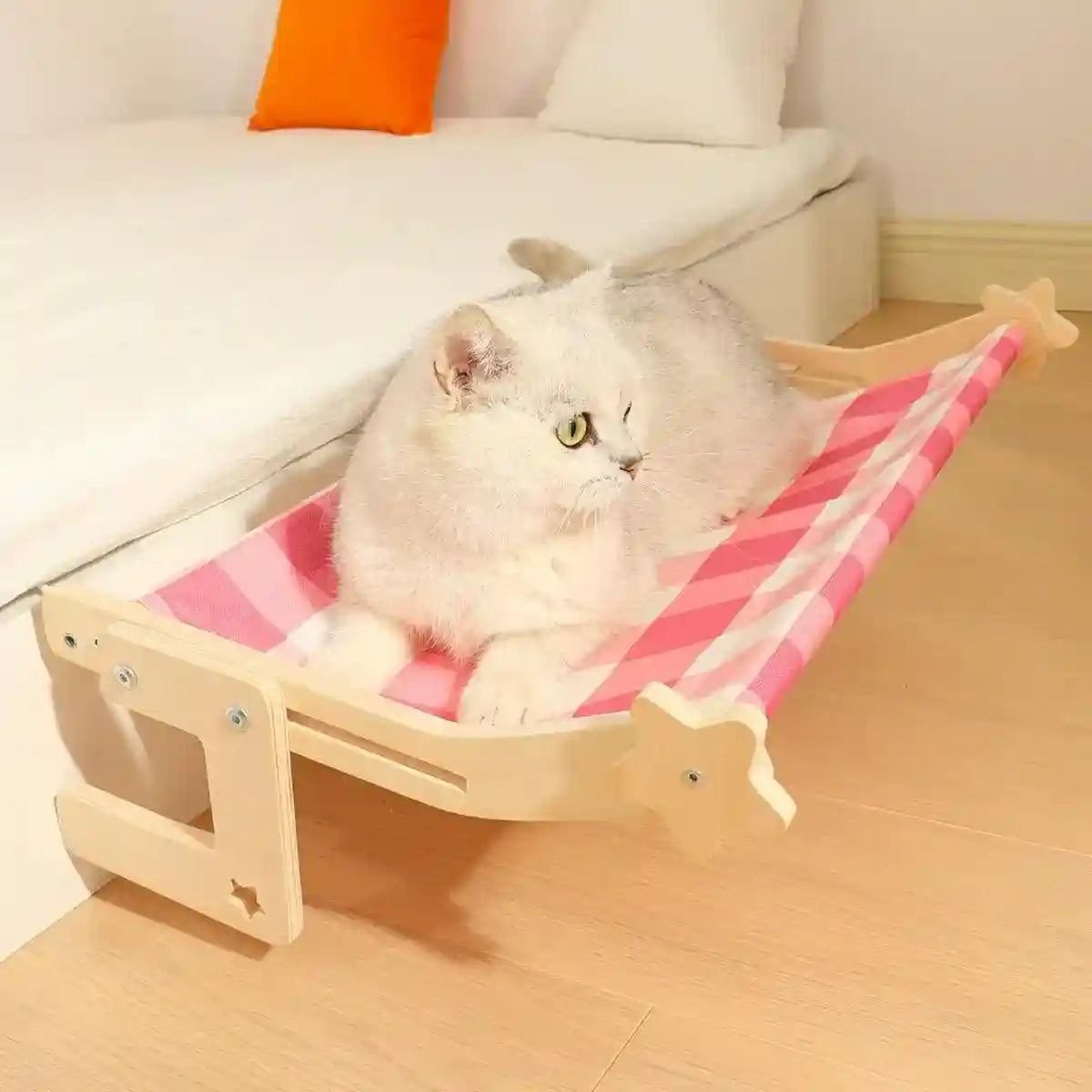 Space-Saving Cat Hanging Bed Adjustable Hammock for Windows & Beds