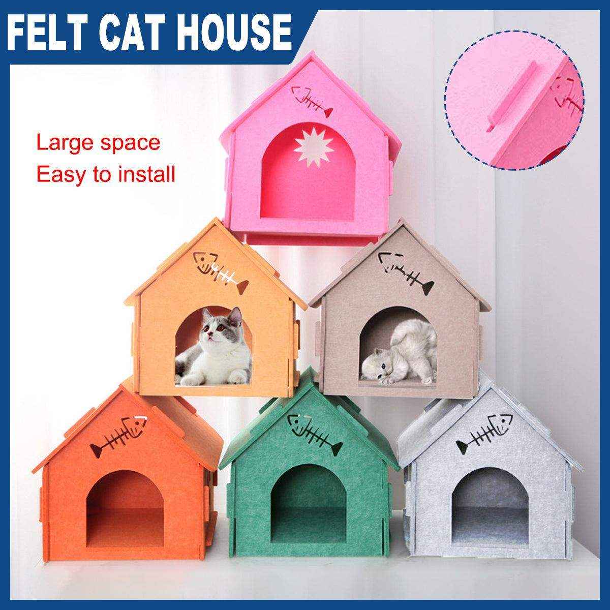 Cat Nest Eco-friendly Universal Removable Semi-enclosed Felt Cat House