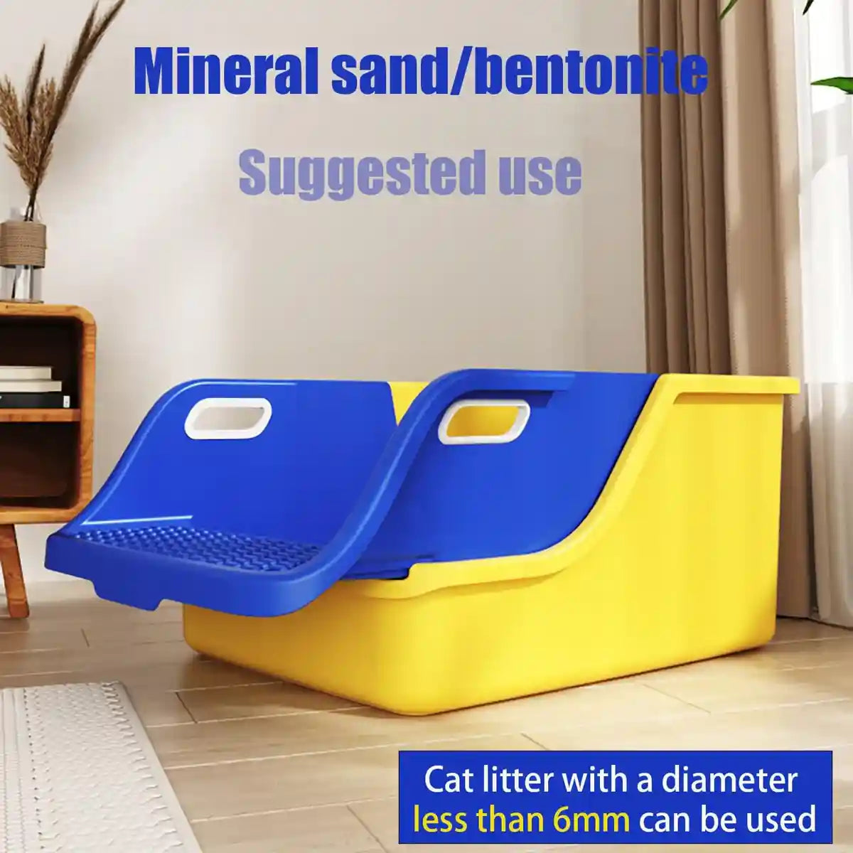 Extra-Large Cat Litter Box with Self-Cleaning Design