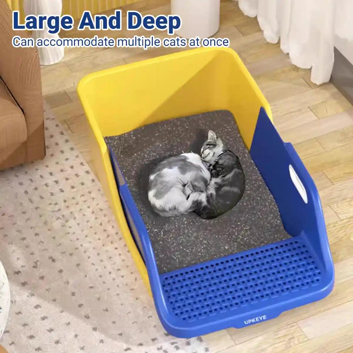 Extra-Large Cat Litter Box with Self-Cleaning Design