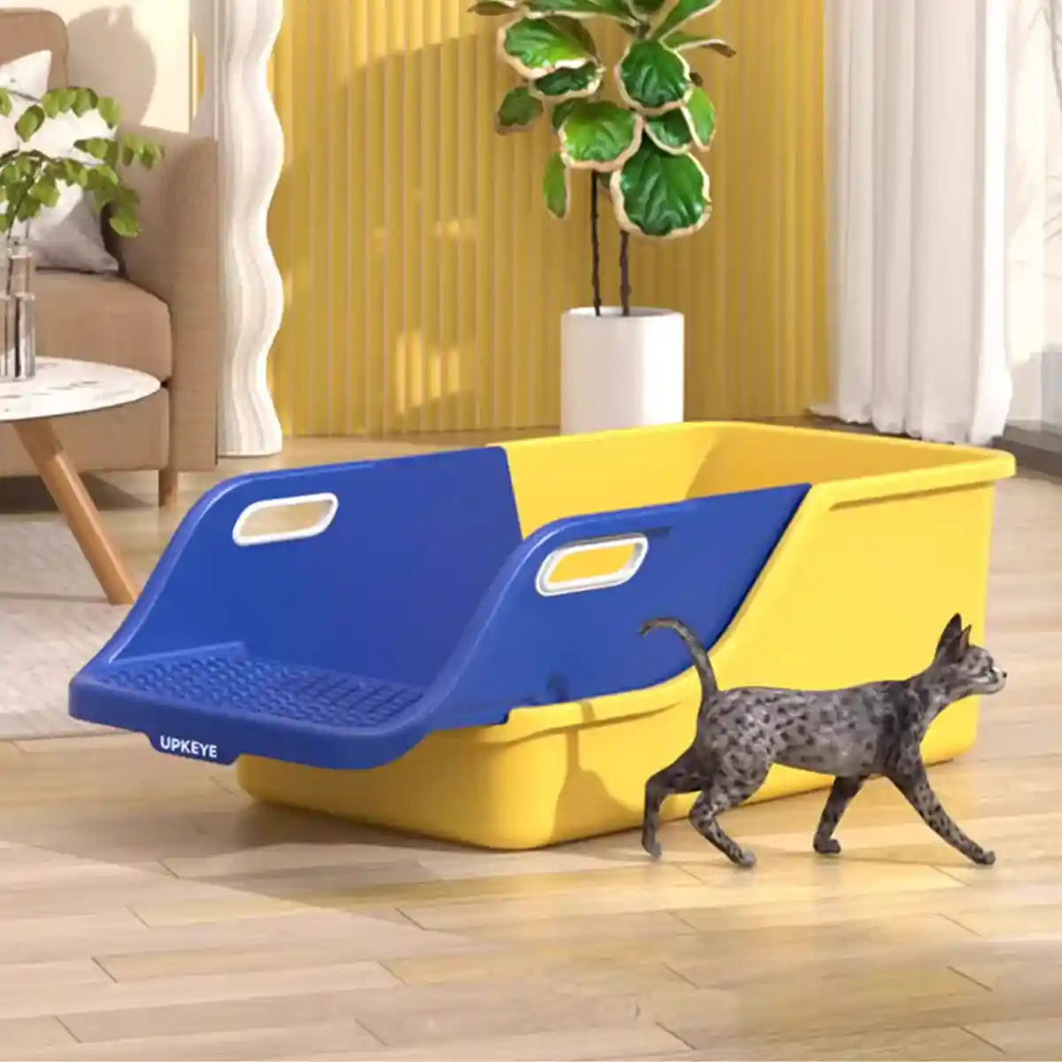 Extra-Large Cat Litter Box with Self-Cleaning Design