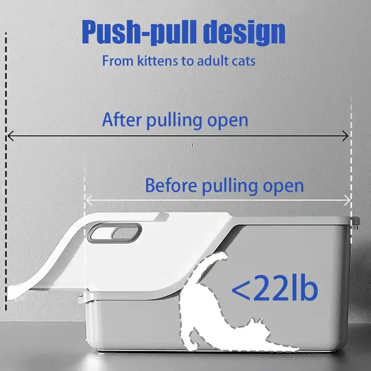 Extra-Large Cat Litter Box with Self-Cleaning Design