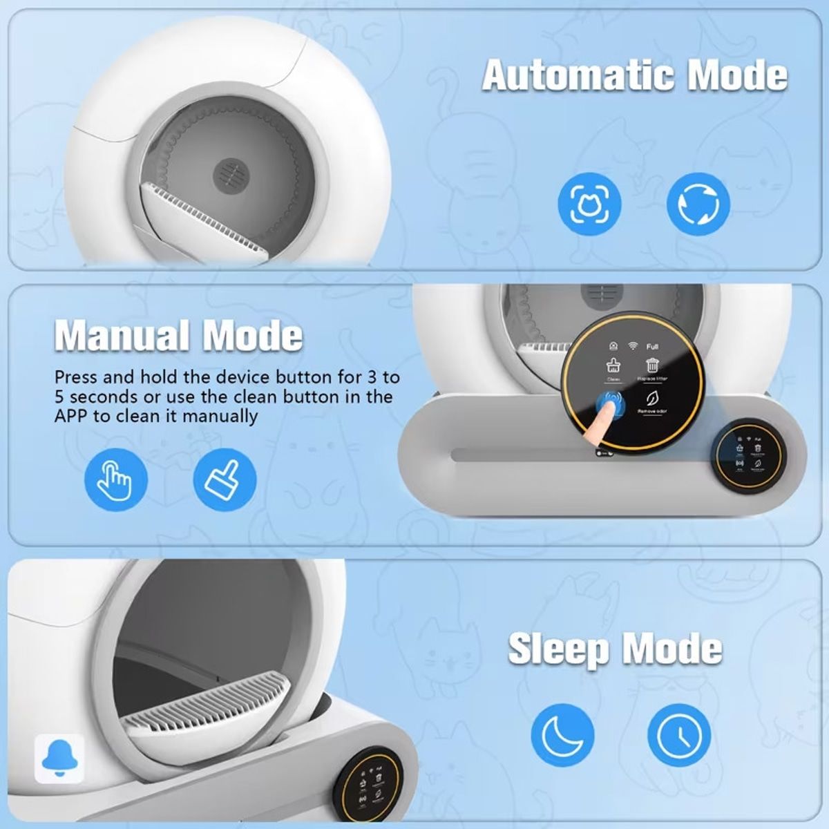 65L Automatic Cat Litter Box with App Control