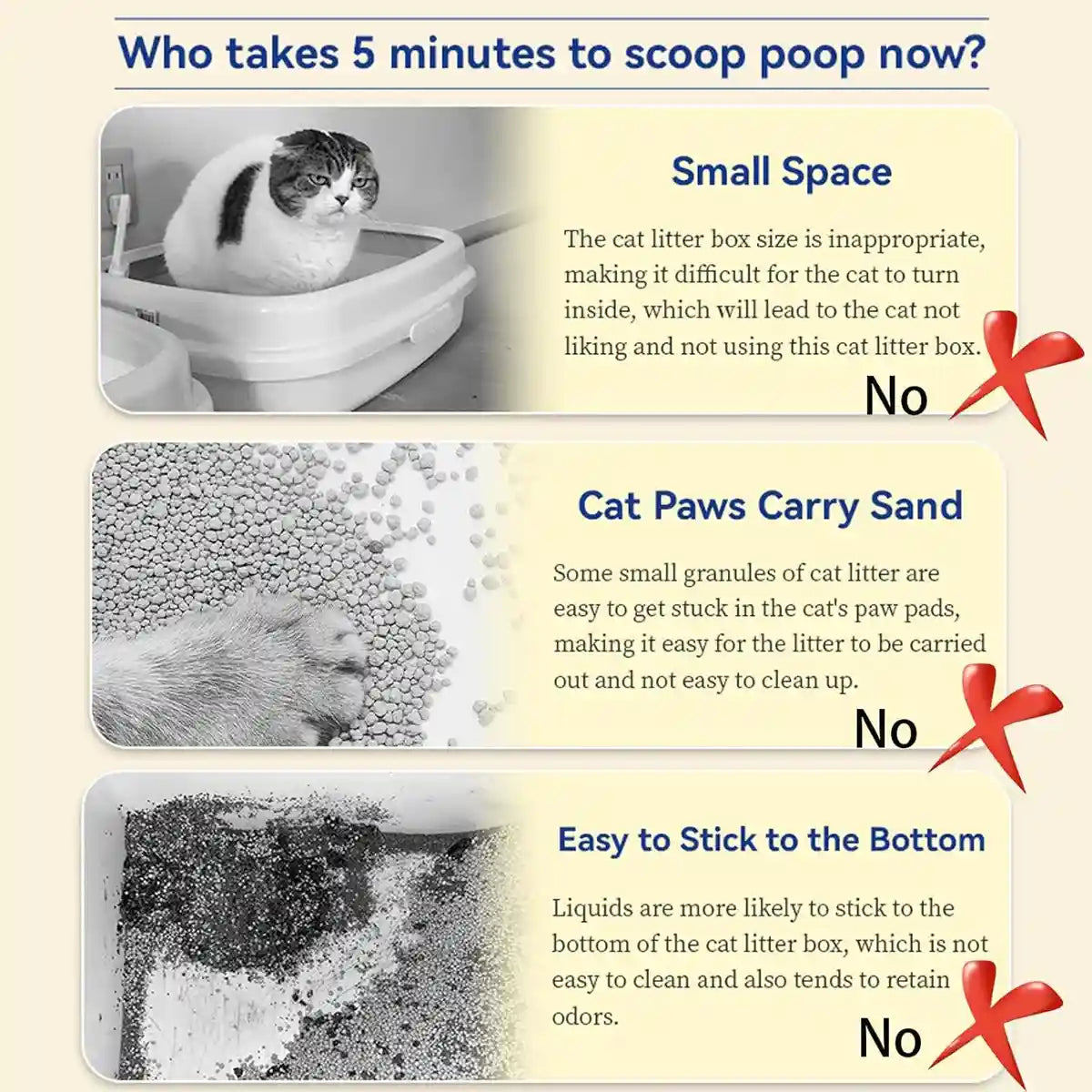 Extra-Large Cat Litter Box with Self-Cleaning Design