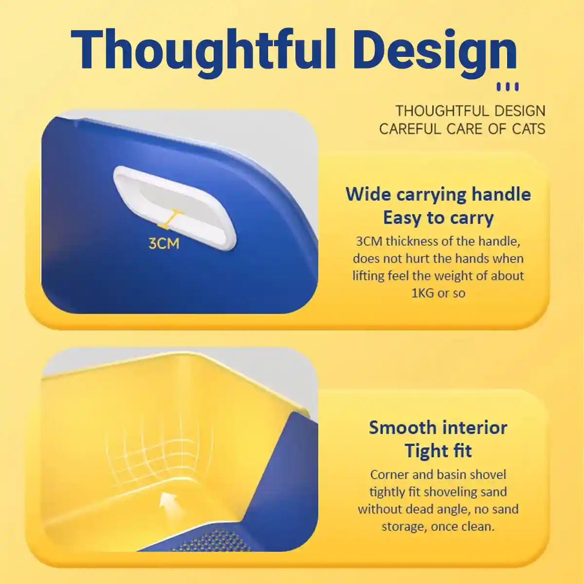 Extra-Large Cat Litter Box with Self-Cleaning Design