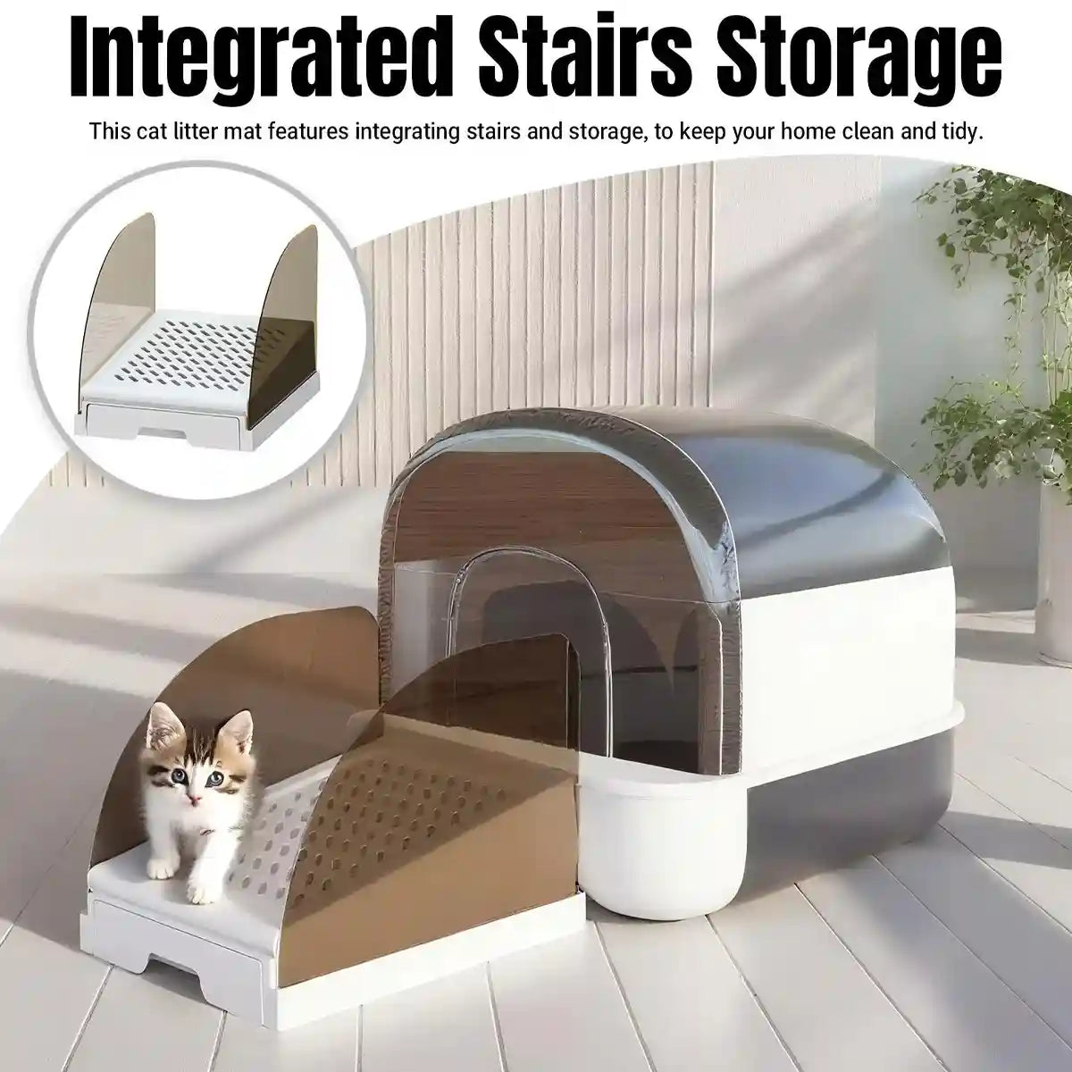 Cat Litter Box Ramp Adjustable Anti-Tracking