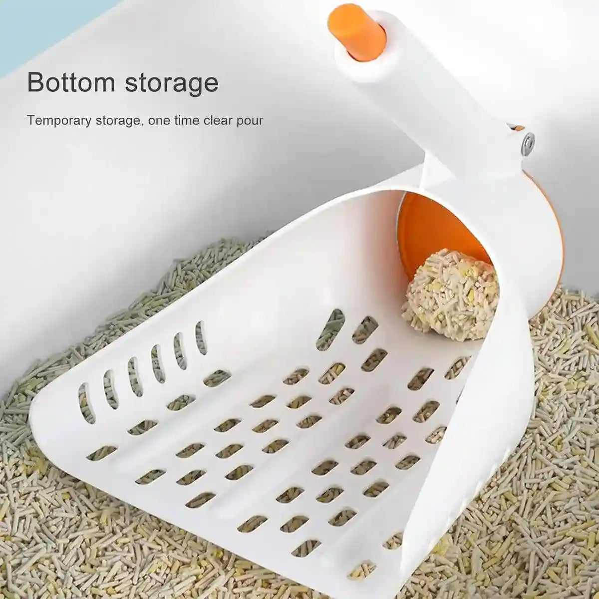 Sharp Angle Litter Scoop With One-Button Disposal For Easy Cleaning