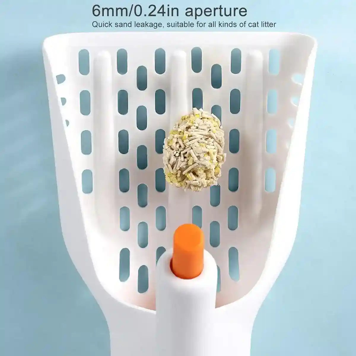 Sharp Angle Litter Scoop With One-Button Disposal For Easy Cleaning