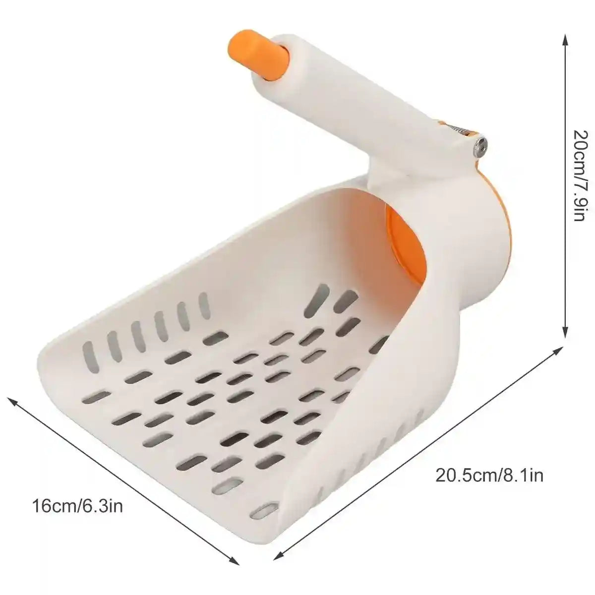 Sharp Angle Litter Scoop With One-Button Disposal For Easy Cleaning