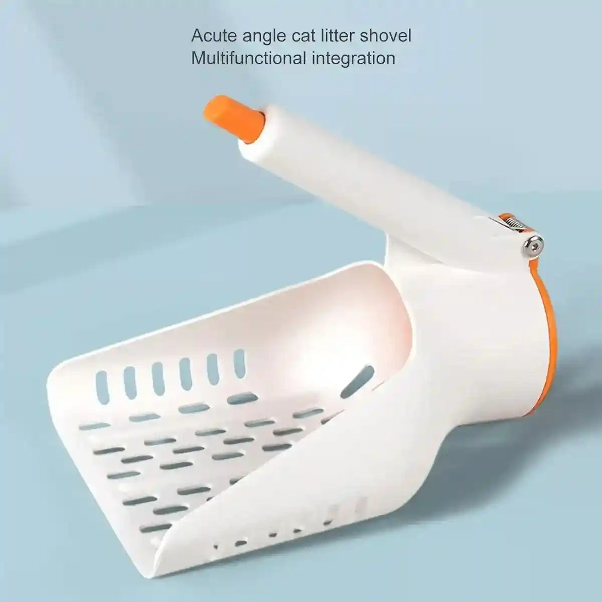 Sharp Angle Litter Scoop With One-Button Disposal For Easy Cleaning