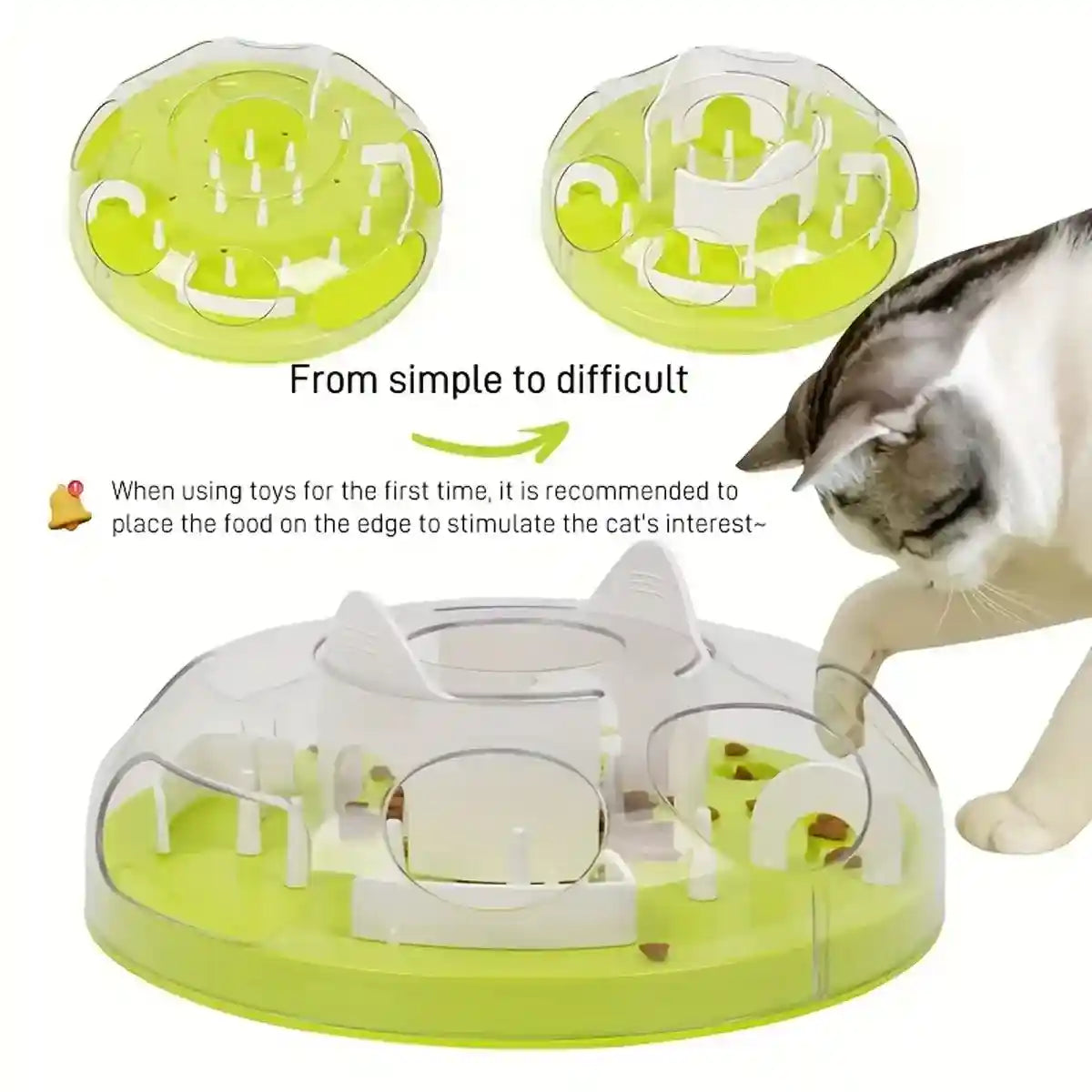 Interactive Slow Feeder Cat Bowl with Maze Design for Healthy Eating