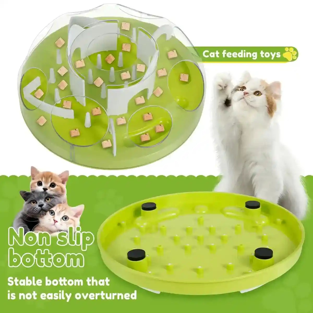 Interactive Slow Feeder Cat Bowl with Maze Design for Healthy Eating