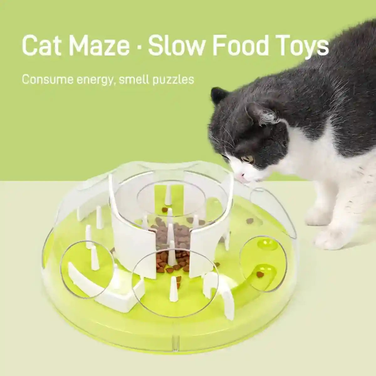 Interactive Slow Feeder Cat Bowl with Maze Design for Healthy Eating