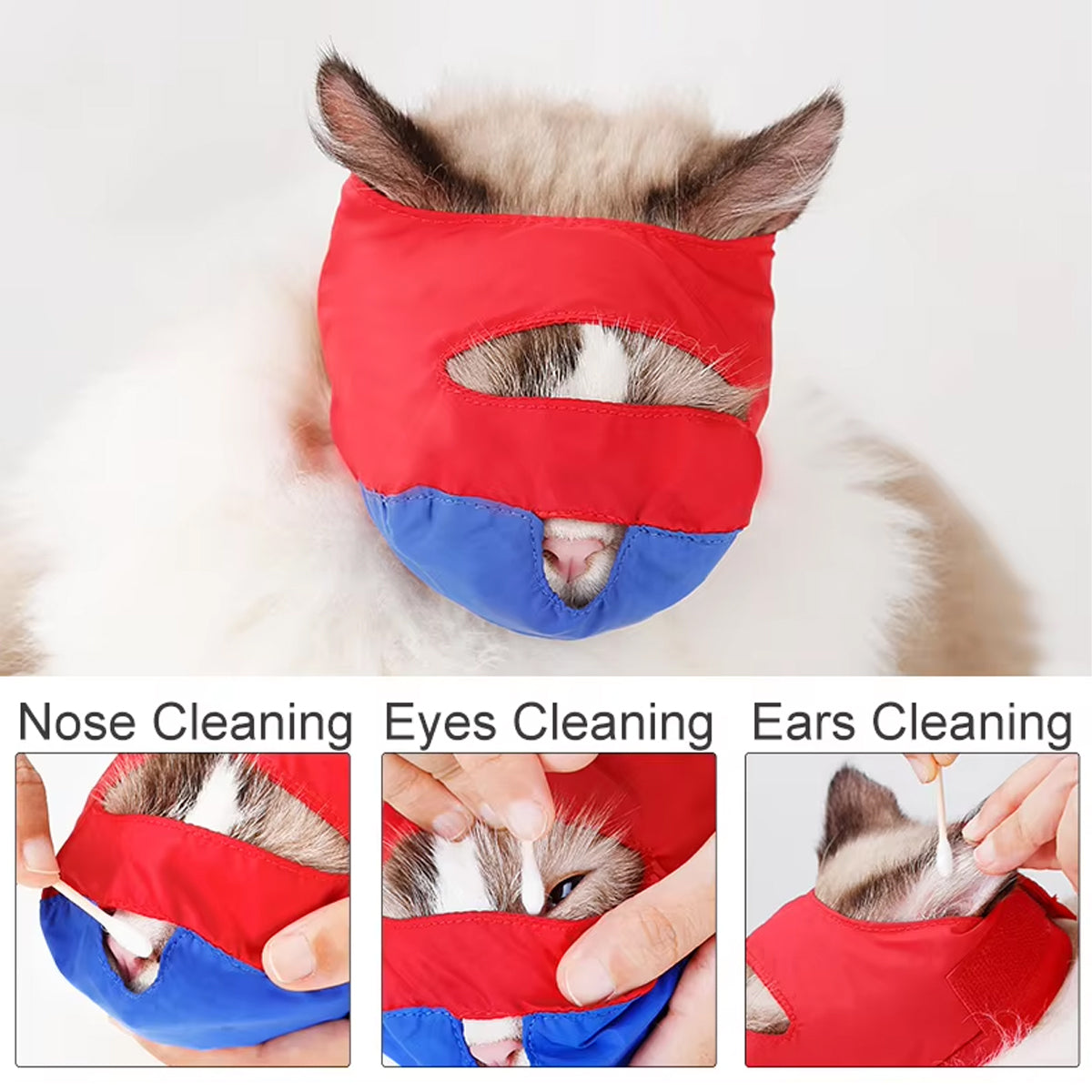 Cat Grooming Muzzle Adjustable Anti-Bite Grooming Mask