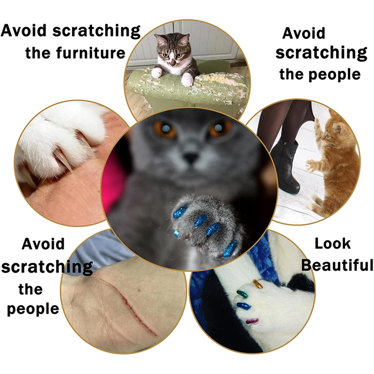 Soft Cat Nail Caps Anti-Scratch Claw Covers (100pcs)