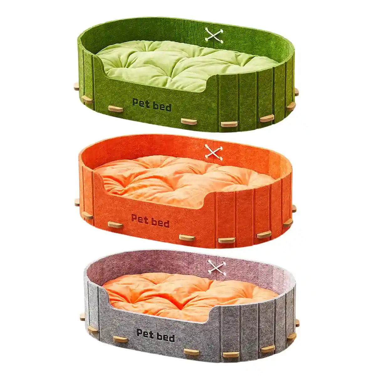 Modern Felt Nest Cat Bed with Reversible Cushion for Indoor Use