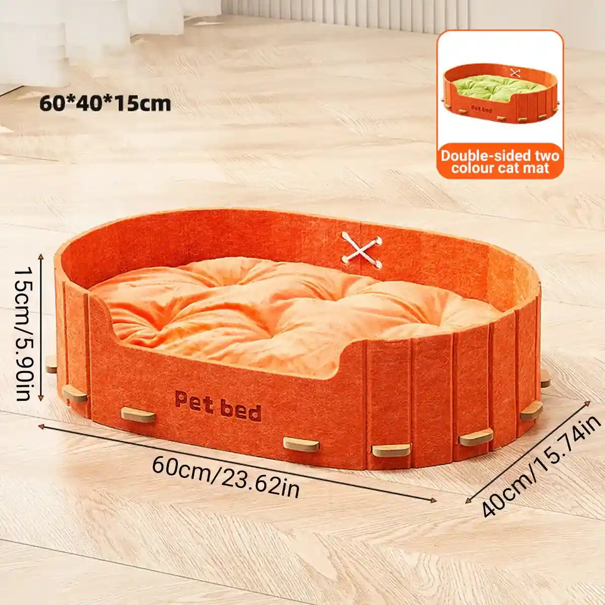 Modern Felt Nest Cat Bed with Reversible Cushion for Indoor Use