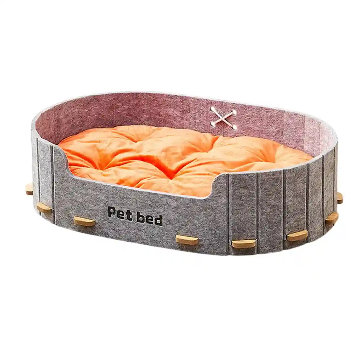 Modern Felt Nest Cat Bed with Reversible Cushion for Indoor Use