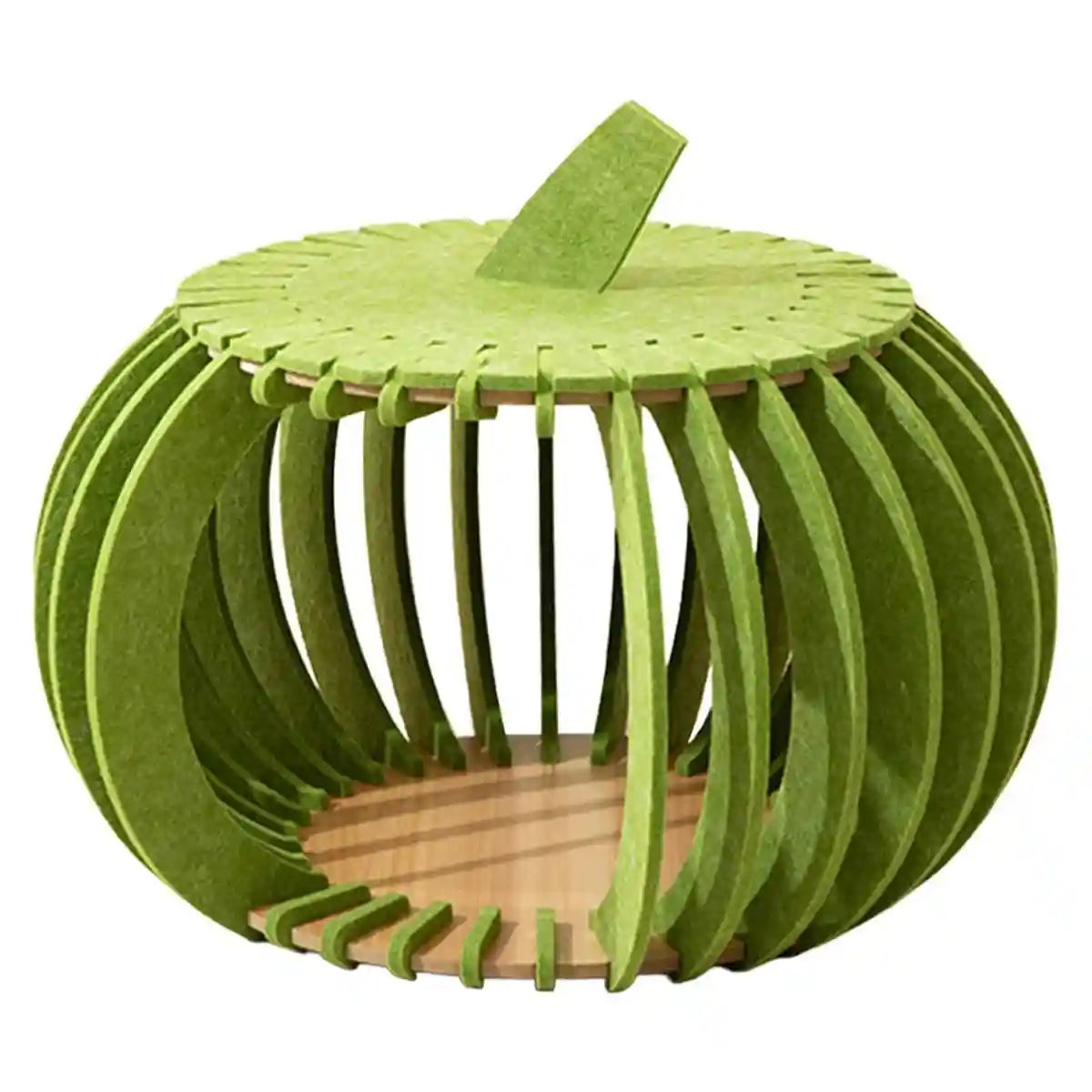 Pumpkin Felt Cat House Bed with Wooden Base 2 Colours