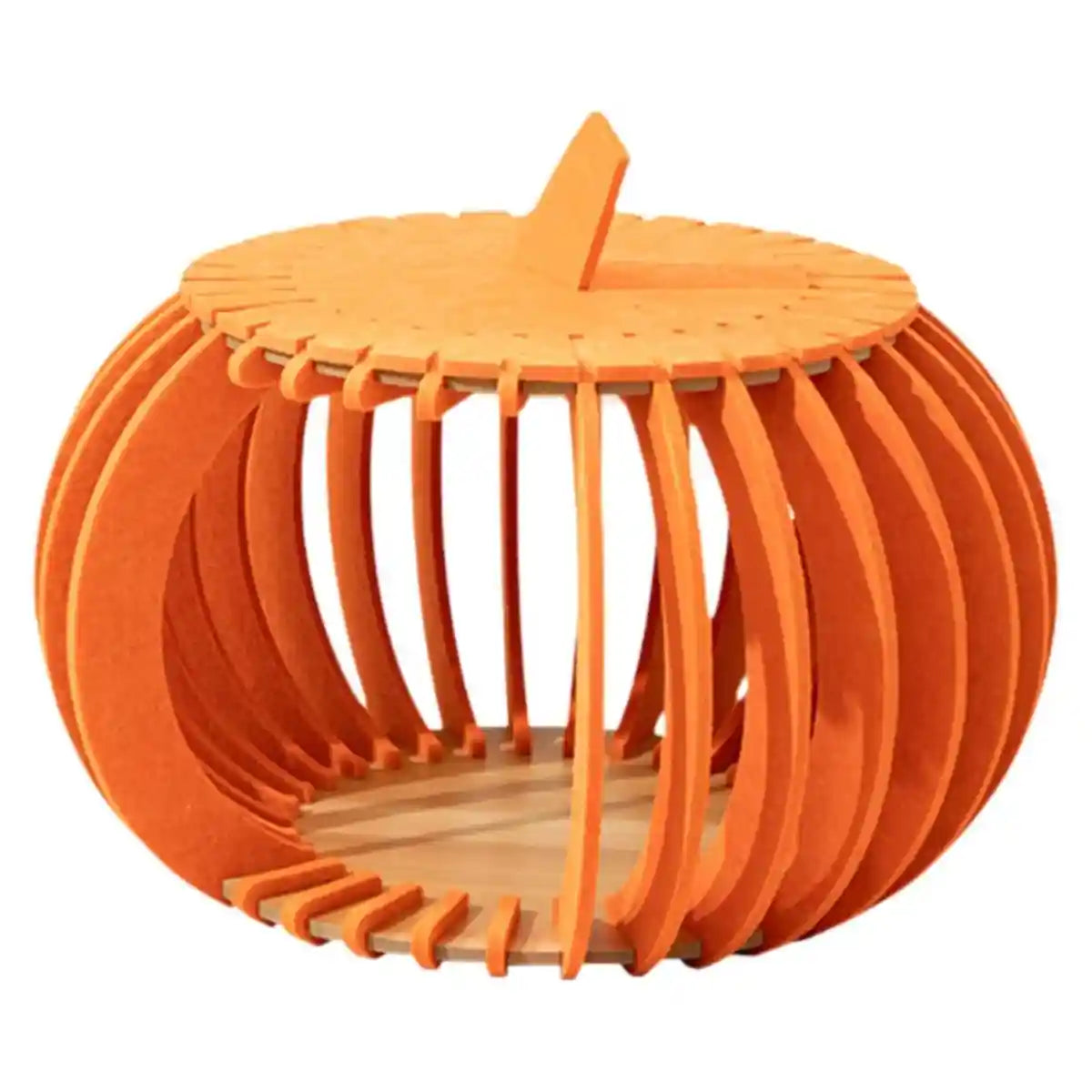 Pumpkin Felt Cat House Bed with Wooden Base 2 Colours