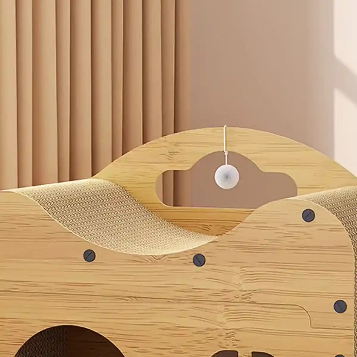 Wooden Cat Scratching House with Sisal Pad