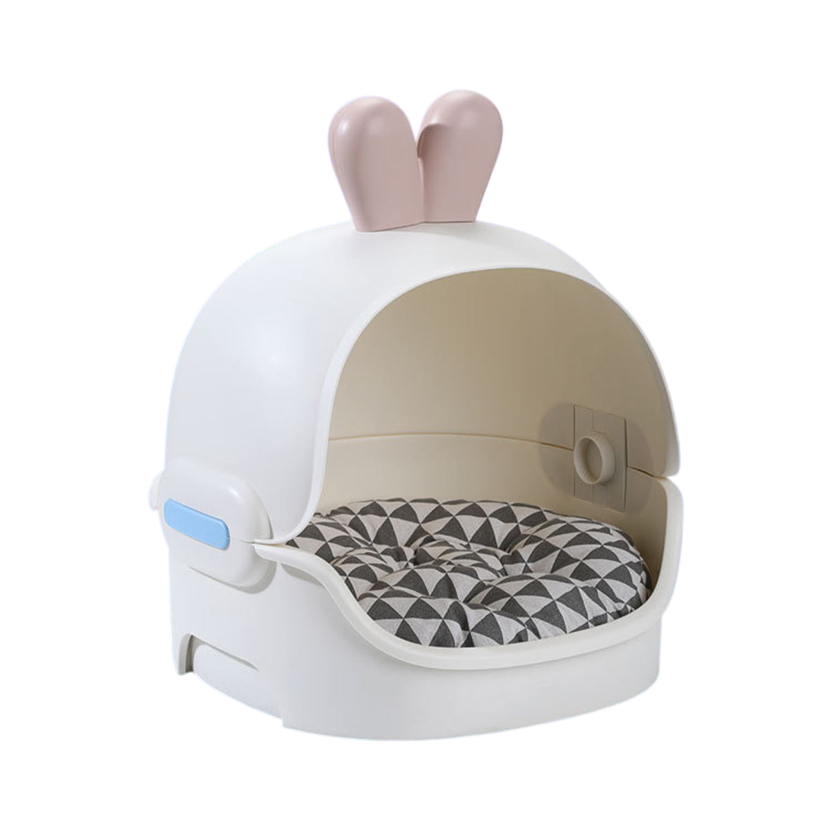 Semi-Enclosed Cat Bed With Cushion Duck Or Rabbit Design
