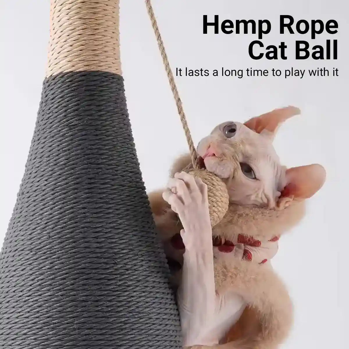 Wine Bottle Shaped Cat Scratching Post Stylish Hemp Rope Toy