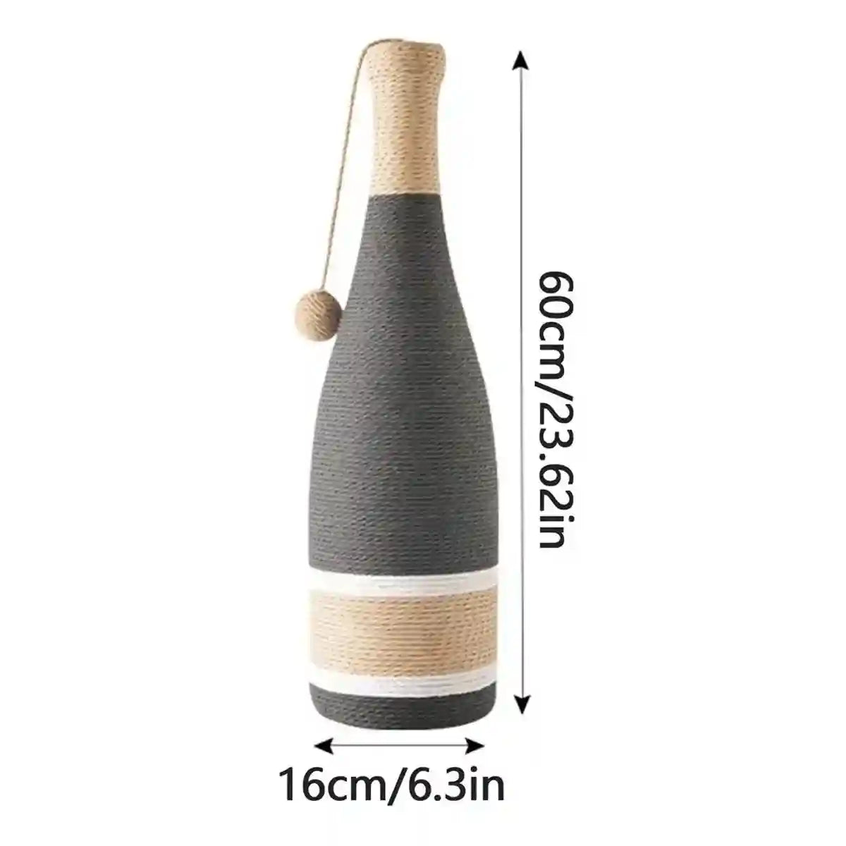 Wine Bottle Shaped Cat Scratching Post Stylish Hemp Rope Toy