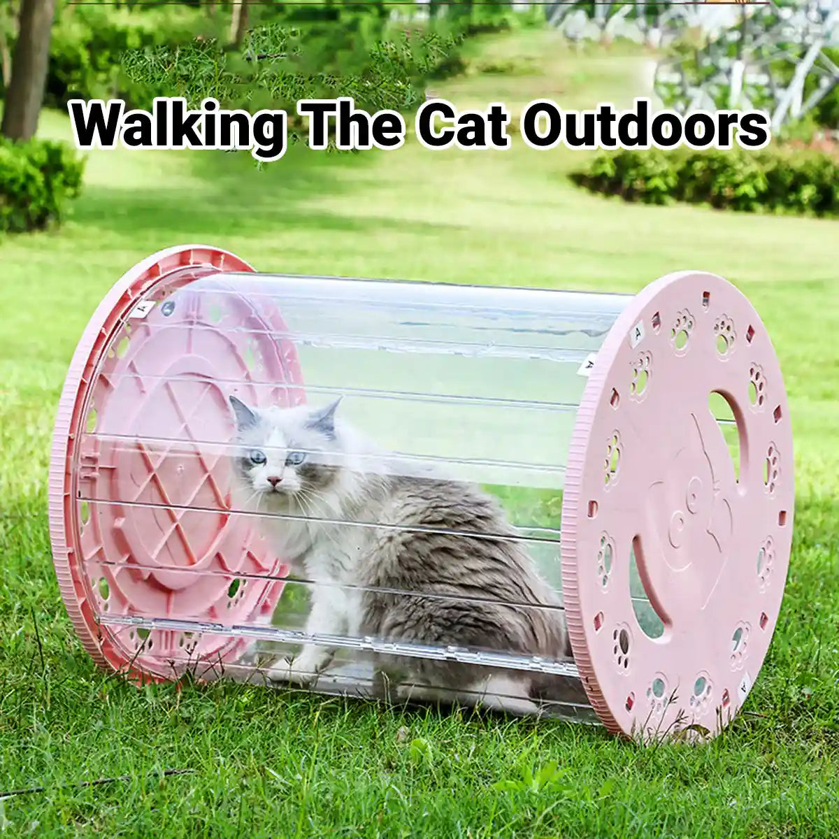 Cat Treadmill Outdoor Walking & Exercise Tunnel With Lockable Wheels